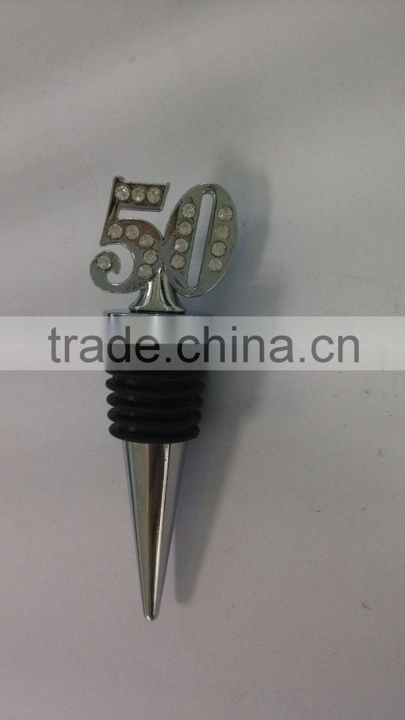 cheap letter cutting 25th aniversary wedding wine bottle stopper