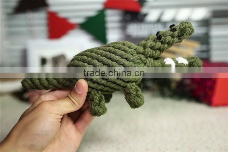 Crocodile shape rope pet dog toy