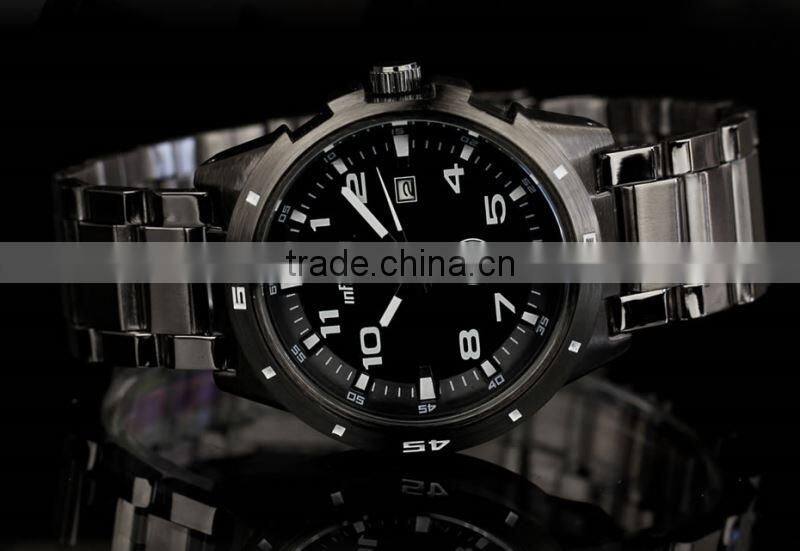 INFANTRY 2015 Men's Black Stainless Steel Cheap Military Watch