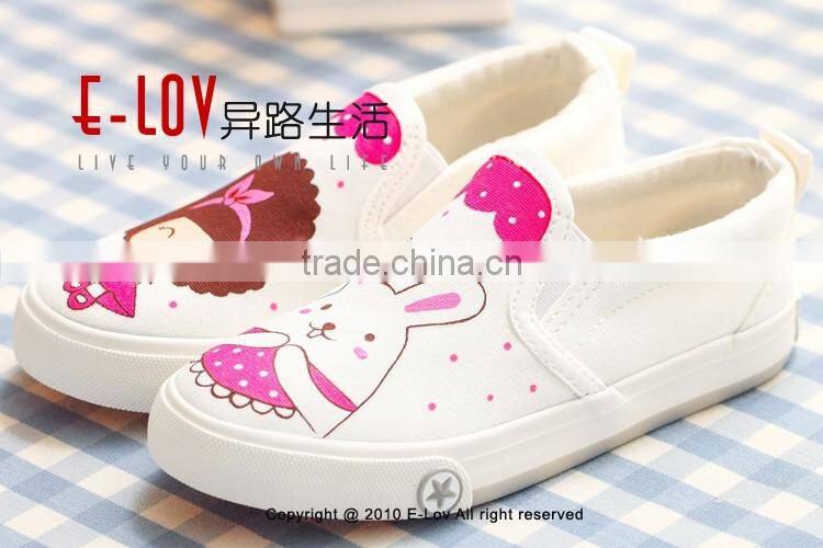 NO.XW009 White canvas slip-on shoes wholesale/Kids canvas shoes/Cheap canvas shoes