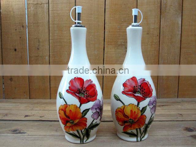 Hand paint round ceramic plate set
