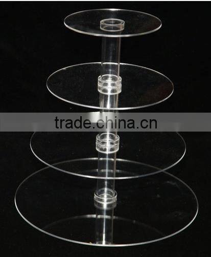 round clear 5 tier acrylic wedding cake stand for sale