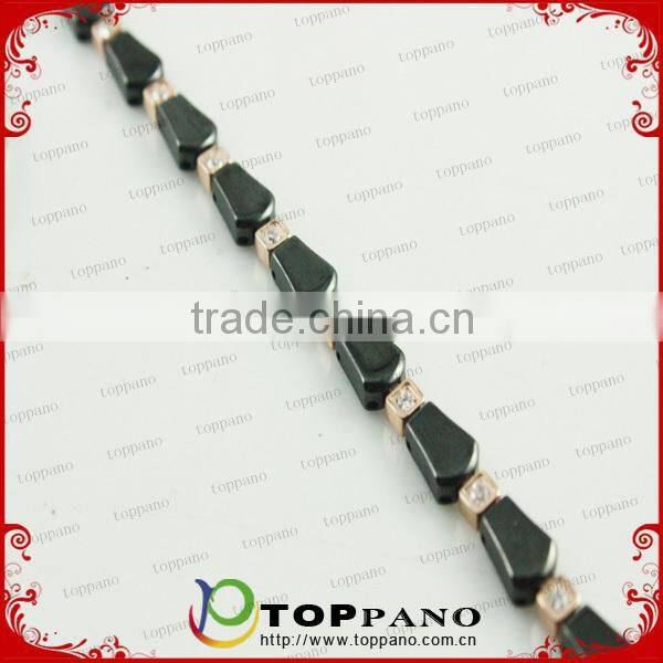high quality white crystal health care stainless steel energy magnetic germanium bracelet for ladies
