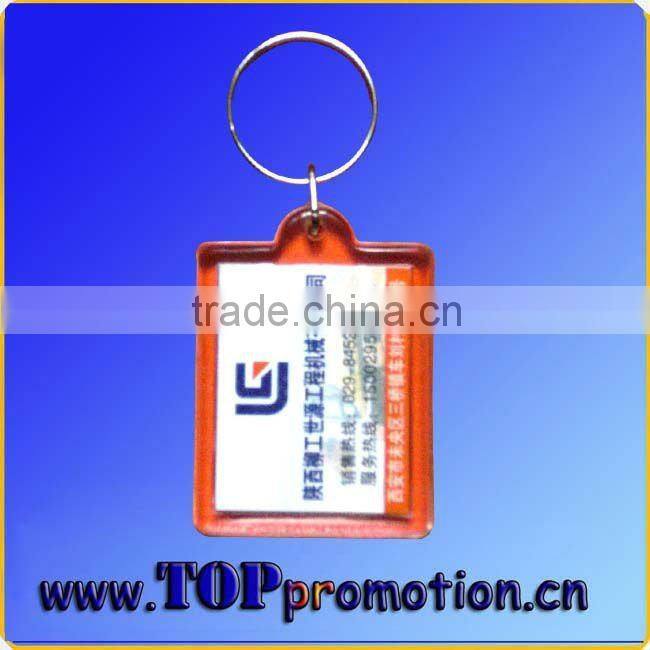 fashion round plastic led keychain with led light