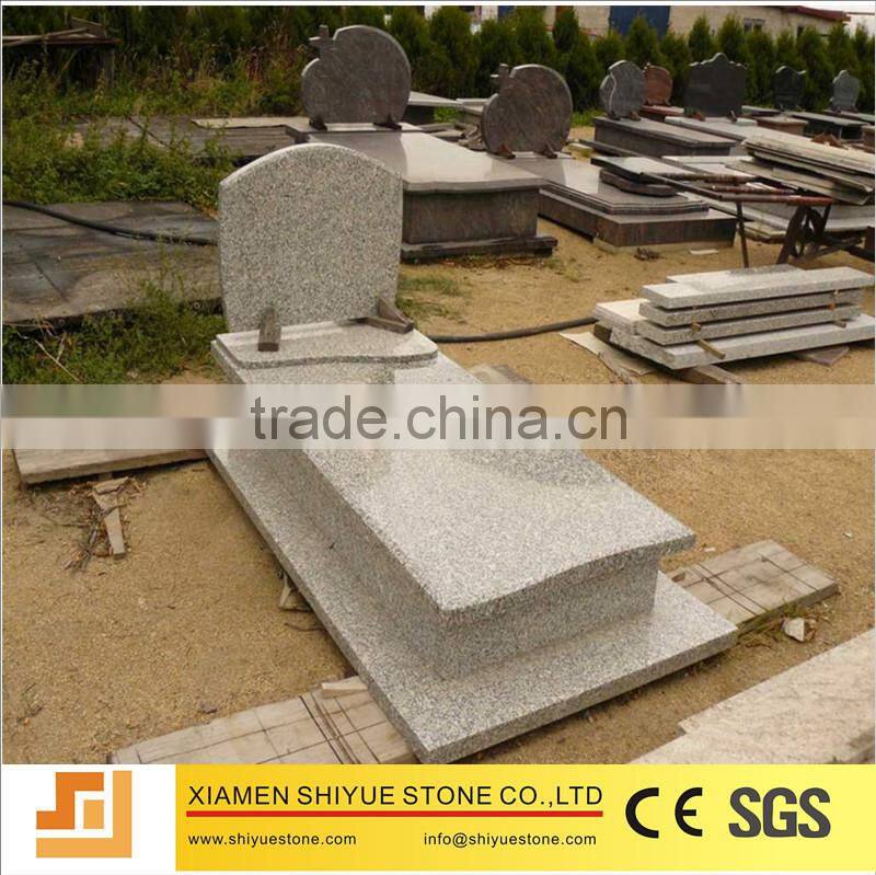 Poland style pink granite gravestone