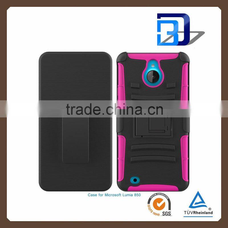 buy from china online 3 in 1 Holster Silicone + PC Hybrid Handy Kickstand Belt Clip Case for Microsoft Lumia 850 accessories