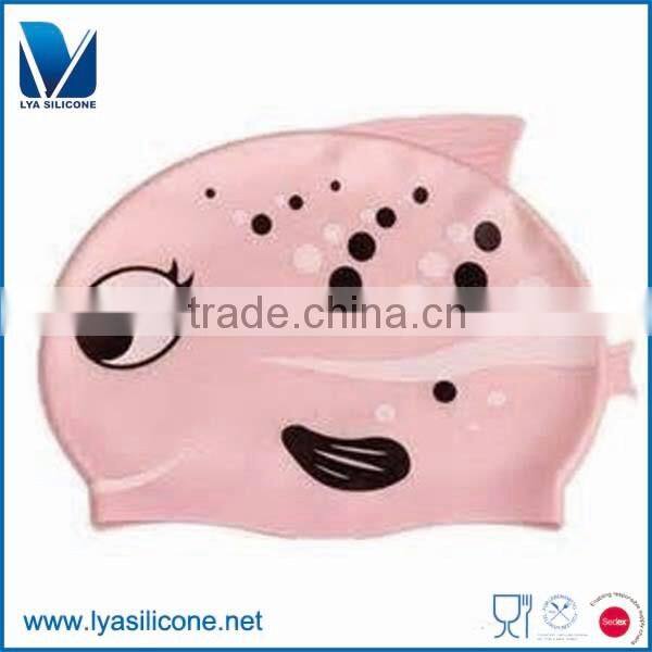 2016 newest design custom printed silicone swim cap for long hair silicone swim cap