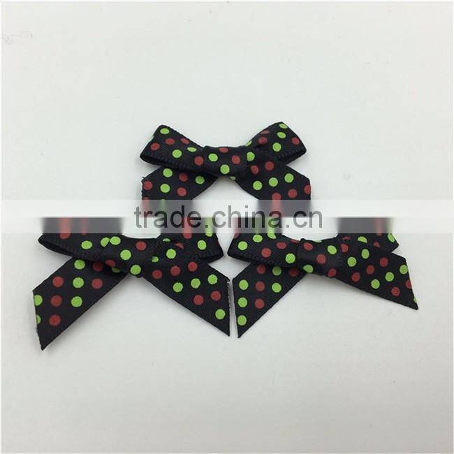 Dot Print Polyester Ribbon Bow For Clothing