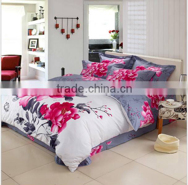 2015 Wholesale hand painted cotton/poly Bed Sheets 3D Reactive Printed Duvet Cover Set from pakistan