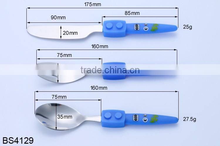Adorable children's cartoon fork knife and spoon , china cutlery set
