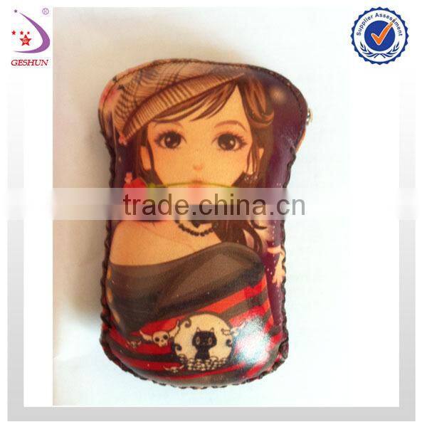handmade beautiful girl leather squeeze coin purse for russia