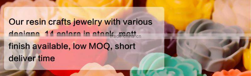 2015 New arrival !!! High quality fashion new design Flower Adjustable Resin Ring, Four leaf clover Resin Cabochon for ring