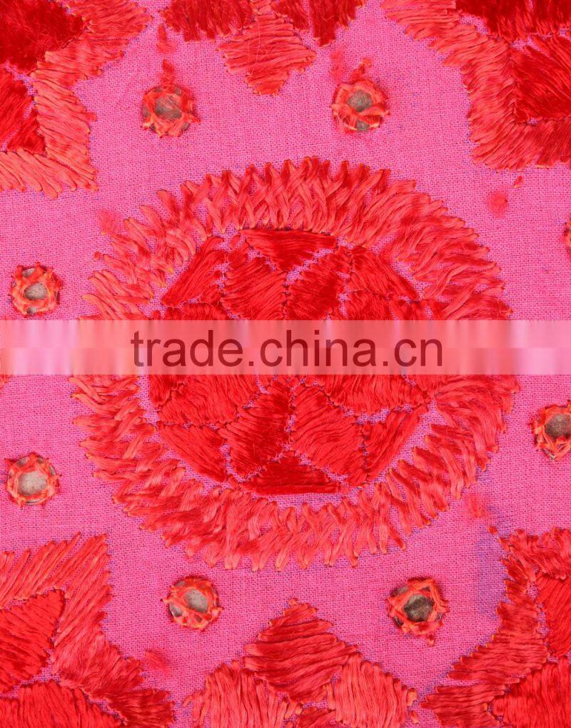 Indian Embroidered Cushion Cover Mirror Work Floral Pattern Outdoor Cushion Covers Supplier In India