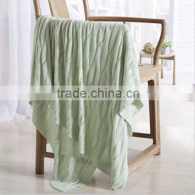 High Quality Super Soft Bamboo Fiber Knitted Blanket / Throw Blanket