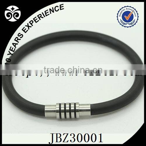 energy silicone bracelet with steel charms