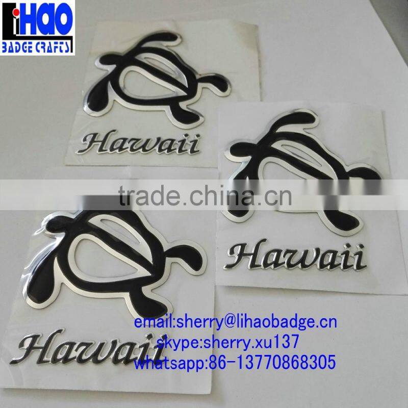 Tortoise shaped plastic sticker,3d pvc logo sticker