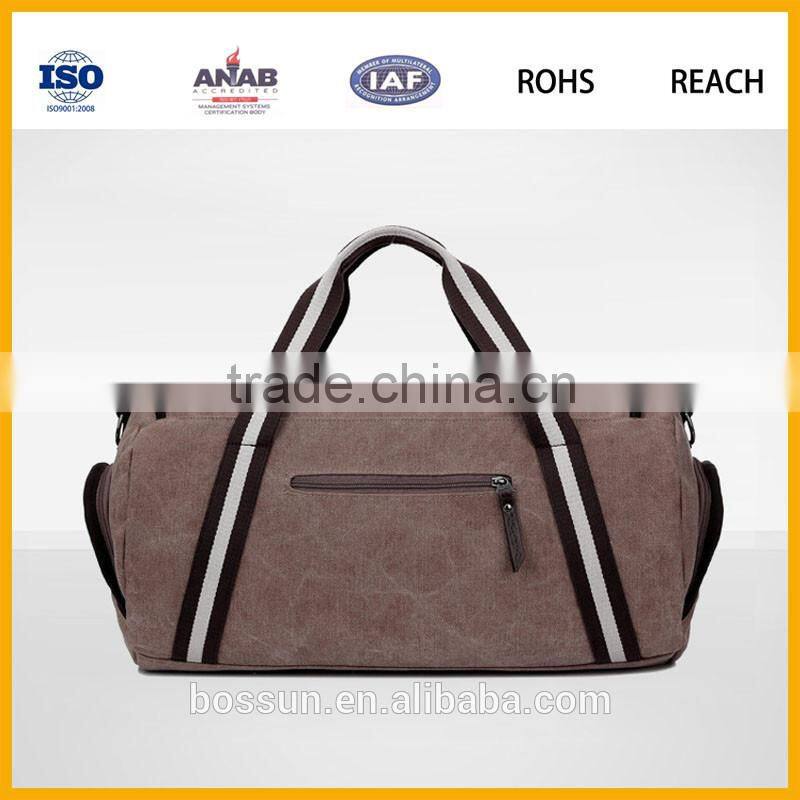 China travel fashion custom canvas gym bag, cotton sports duffle bag