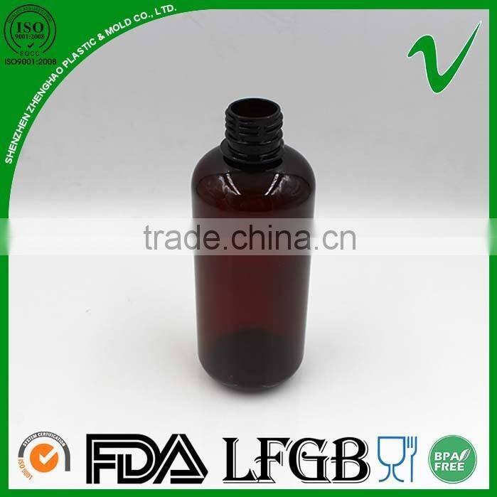 16oz PET boston round empty plastic beverage bottle with LOGO