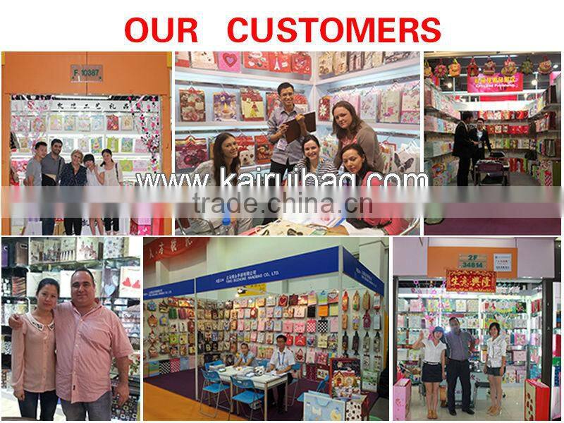 2015 new dsign printing white paper gift bags with ribbon handles