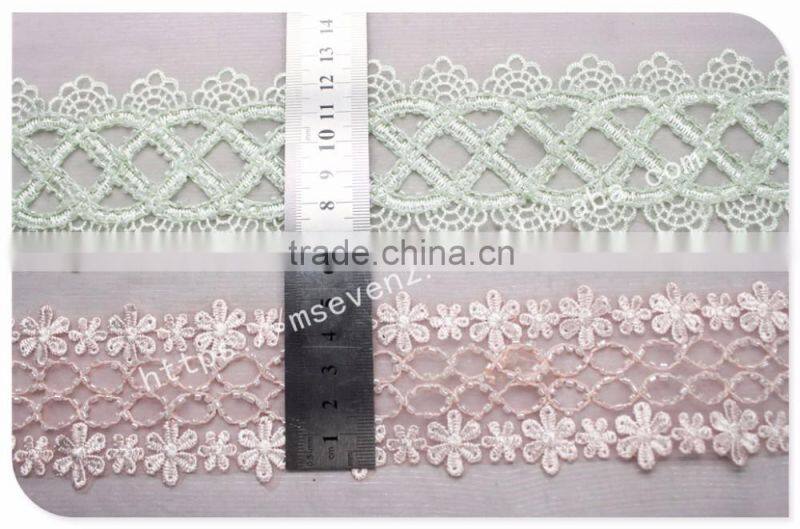 Nice design embroidery handmade beaded trim for wedding dress wholesale