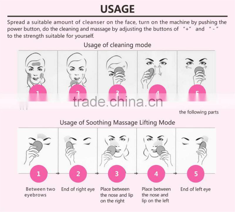 new hotsale Korea deeply cleaning facial brush for Skin care ultrasonic facial exfoliating brush / exfoliating body brush