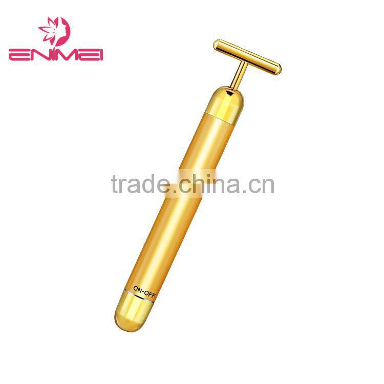 LED 24K Gold-plating Energy Beauty Bar gold massage bar of facial massager