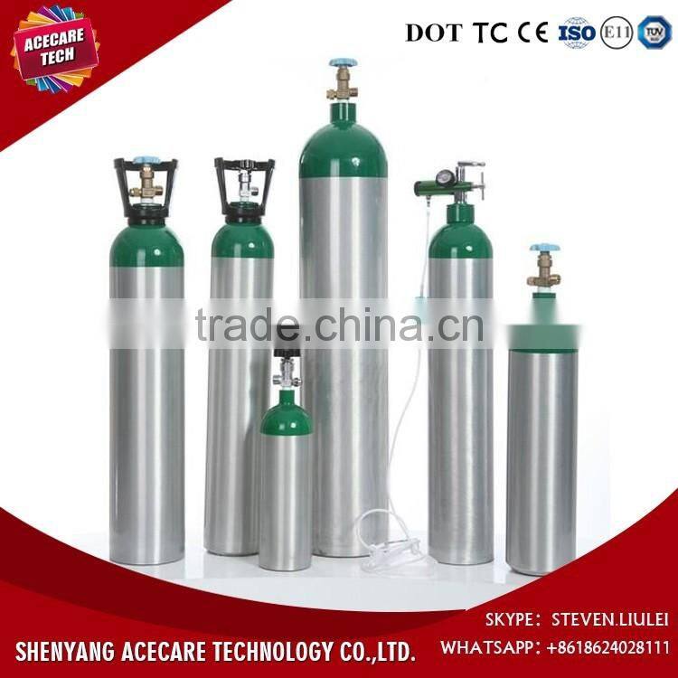 12L-15MPa aluminum oxygen cylinder, seamless aluminum Cheap medical oxygen cylinder price with good quality