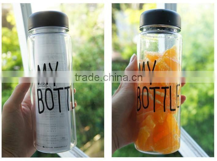 500ml plastic sport water bottle/water plastic bottle/my bottle with cloth bag