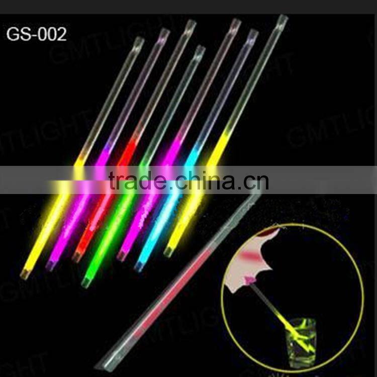 8 INCH PP Material Glow in the dark Party Favor Fluorescent Straw (CE,EN71,ASTM F963,BV)
