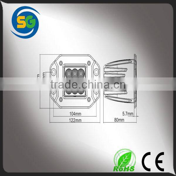 Promotion square driving led work light 18w for auto truck offroad