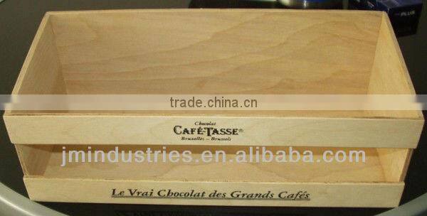 Natural Finish Wooden Coffee&Chocolate Packaging Display Box with Logo Printed