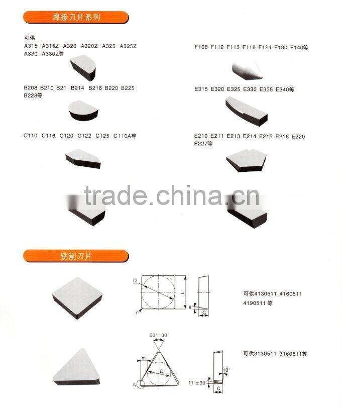 YG6 YG8 P30 YT15 Tungsten carbide tips of A4 series