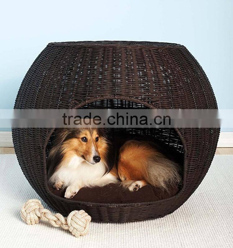 Indoor rattan pet bed cheap dog houses