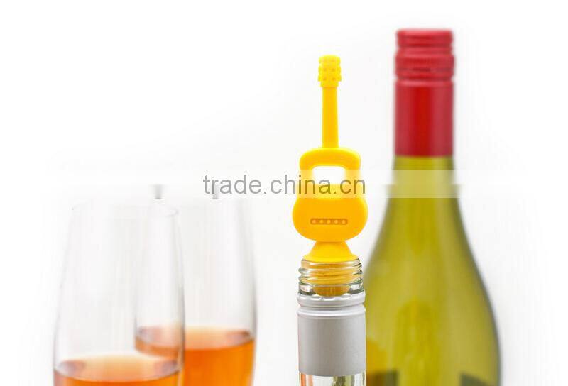 Guitar Silicone Wine Stopper,Wine Saver,Bottle Cap