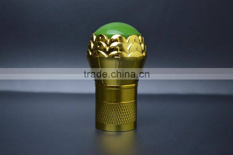 Beautiful aluminium wine bottle cap with green red bead