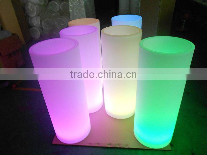 High quality PE LED round flower pot/PE led bucket /LED cooler for outdoor/wedding decor/bar/nightclub