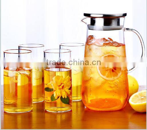 Chill Water Pitcher /Premier Quality Borosilicate Glass Pitcher - Stainless Steel Lid