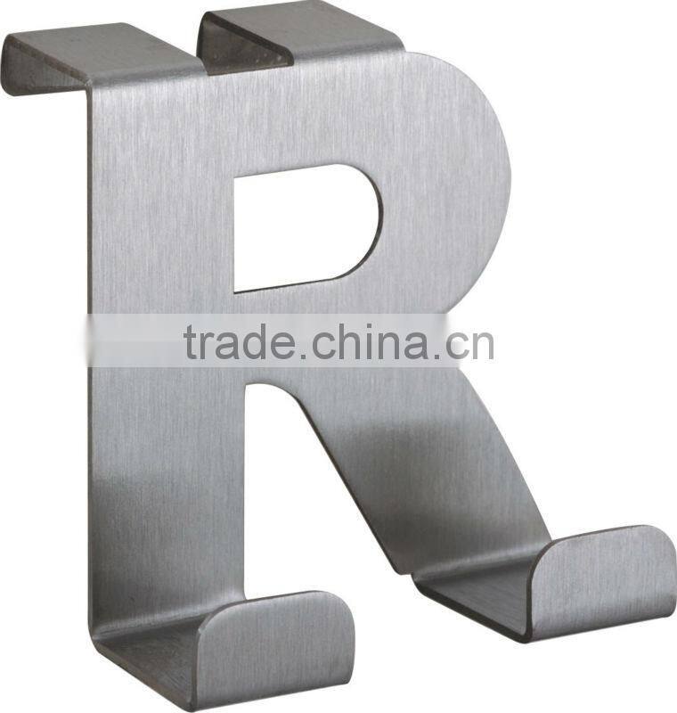 D E R A Letter Shape Small Stainless Steel Over Door Hook