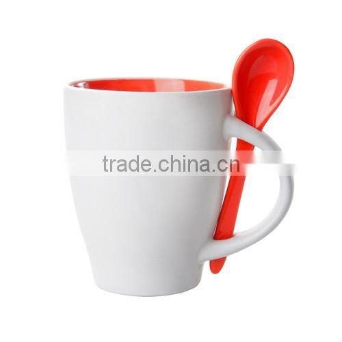 ceramic mug with spoon 300ml