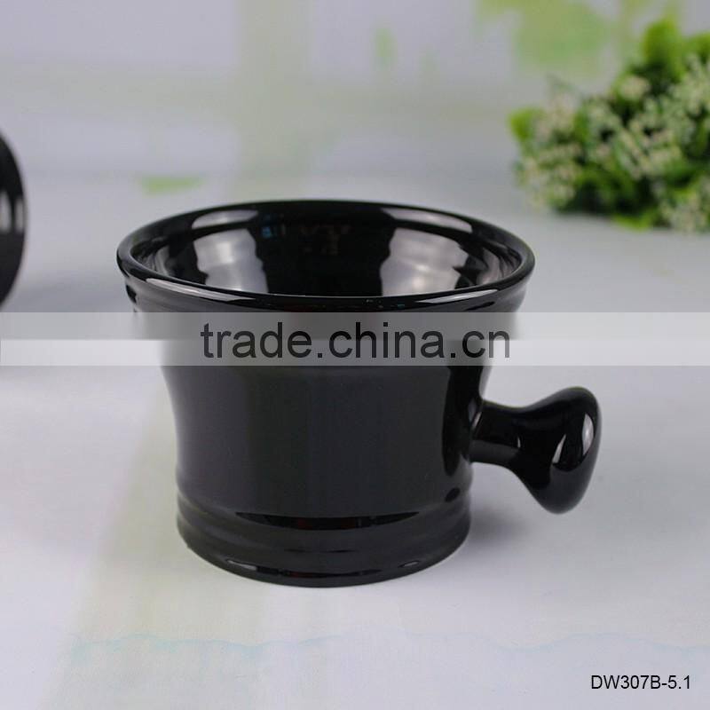 Home & garden bathroom accessories ceramic black shaving bowl