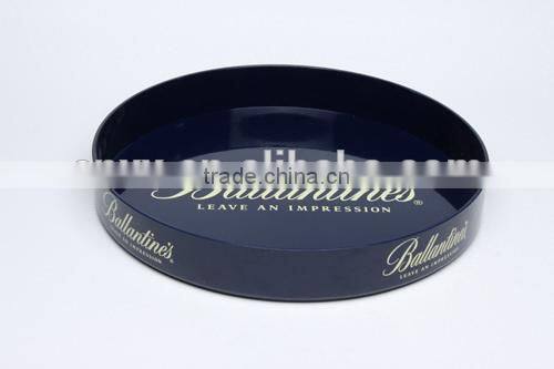 PS/ABS Dia 33.2cm Plastic round snack barware serving drinking tray