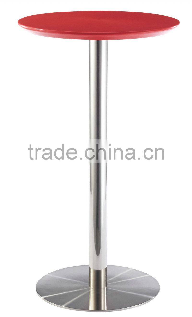 High quality fashion modern outdoor ABS top brushed steel cocktail table bar table LQ- BT304