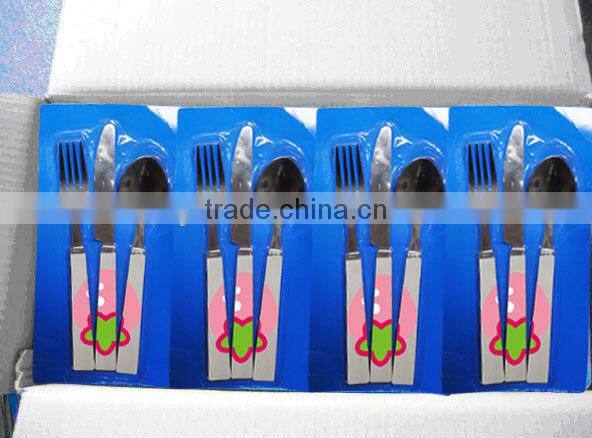 3pcs stainless steel cutlery set with strawberry printing