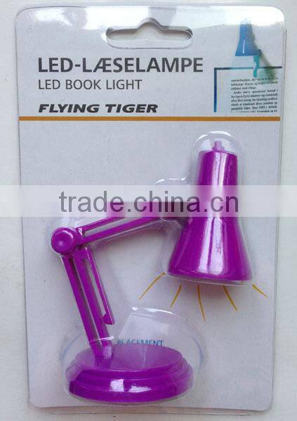 Plastic Mini Led Flexible Book Light with Clip Reading Light