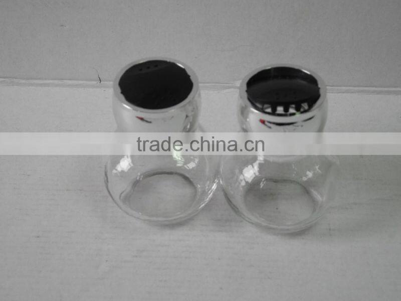 8 pcs hotel use mini glass rotating condiment bottles set