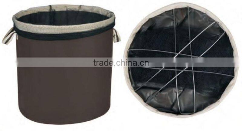 Round Oxford Foldable Laundry Bin With Mesh Bag