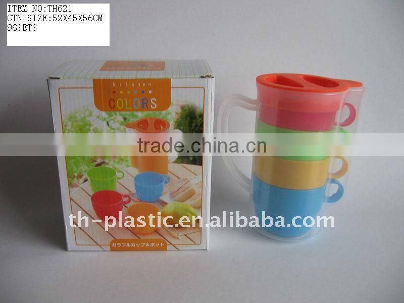 Sales promtion 6pcs set colorful plastic cup