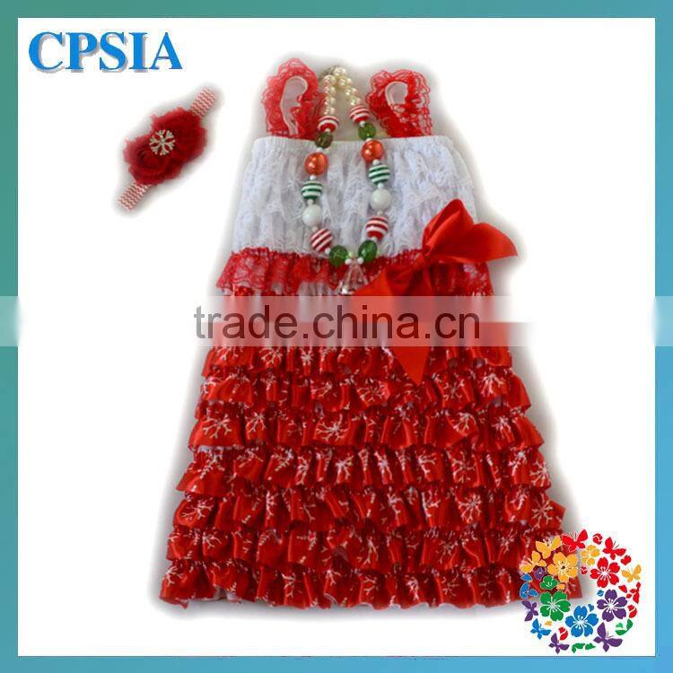 Christmas Prom Dresses Infant Boutique For Girl 3 Years With Necklace&Headband Beautiful Baby Dresses