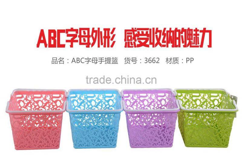 New design PP plastic storage basket with handle