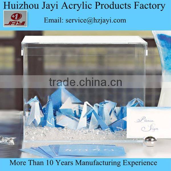 Personalized clear acrylic wishing well box for wedding or baby shower